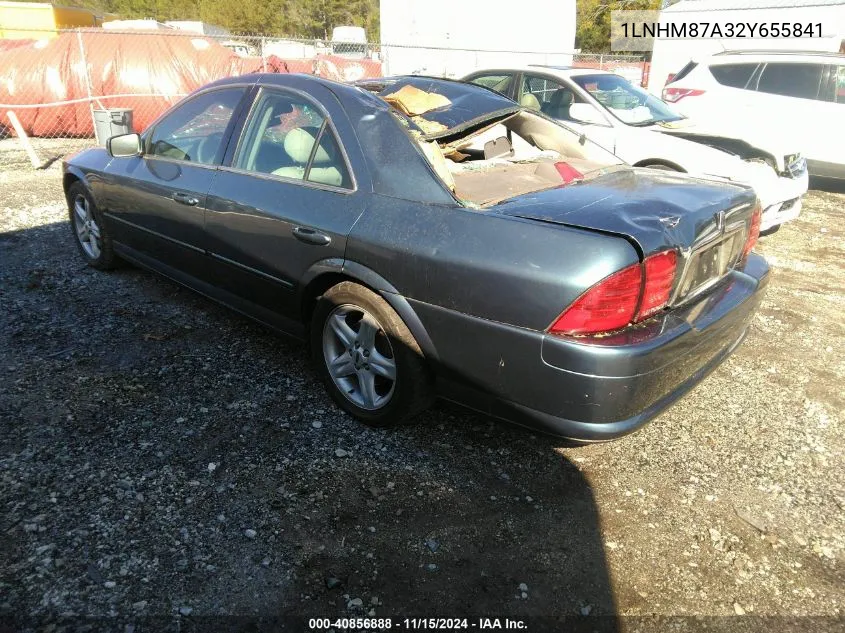 2002 Lincoln Ls V8 Auto VIN: 1LNHM87A32Y655841 Lot: 40856888