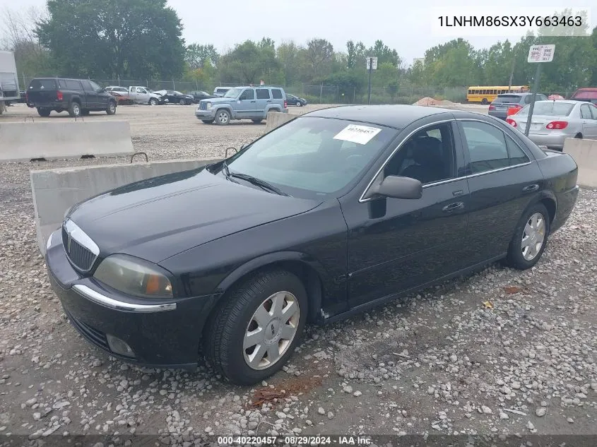 2003 Lincoln Ls V6 VIN: 1LNHM86SX3Y663463 Lot: 40220457