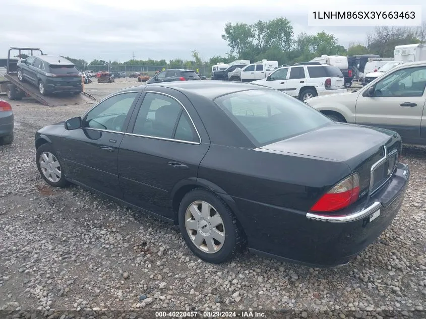 2003 Lincoln Ls V6 VIN: 1LNHM86SX3Y663463 Lot: 40220457