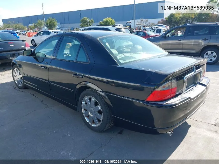 2003 Lincoln Ls VIN: 1LNHM87A13Y689035 Lot: 40361916