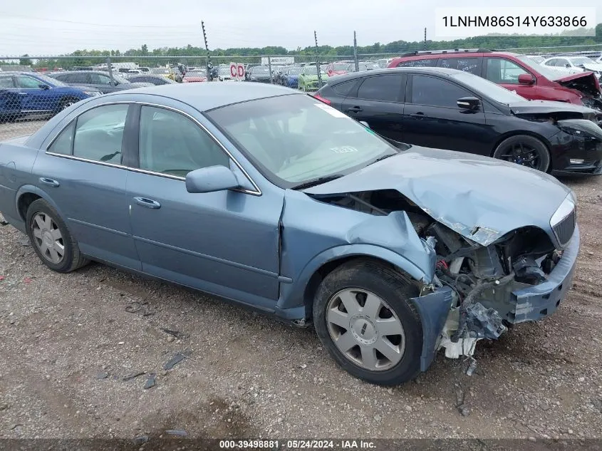 2004 Lincoln Ls V6 VIN: 1LNHM86S14Y633866 Lot: 39498881