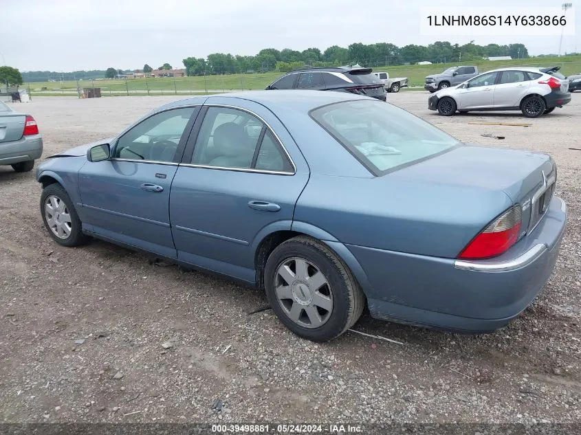 2004 Lincoln Ls V6 VIN: 1LNHM86S14Y633866 Lot: 39498881