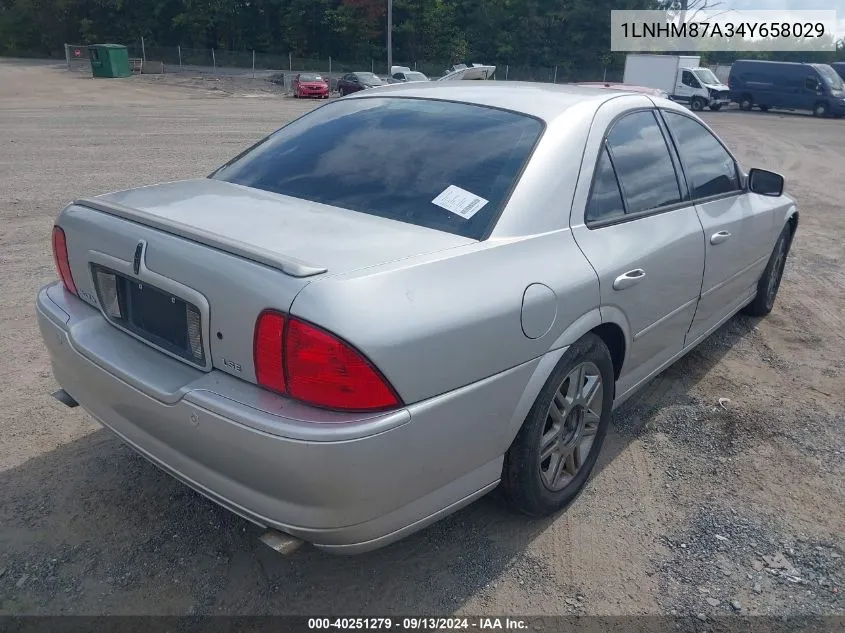 2004 Lincoln Ls V8 VIN: 1LNHM87A34Y658029 Lot: 40251279