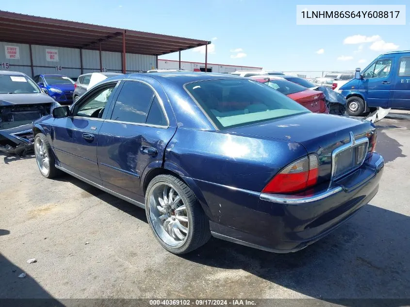 2004 Lincoln Ls V6 VIN: 1LNHM86S64Y608817 Lot: 40752954