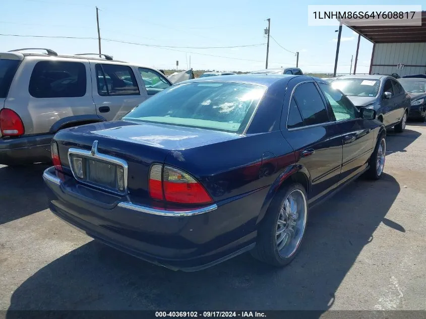 2004 Lincoln Ls V6 VIN: 1LNHM86S64Y608817 Lot: 40752954