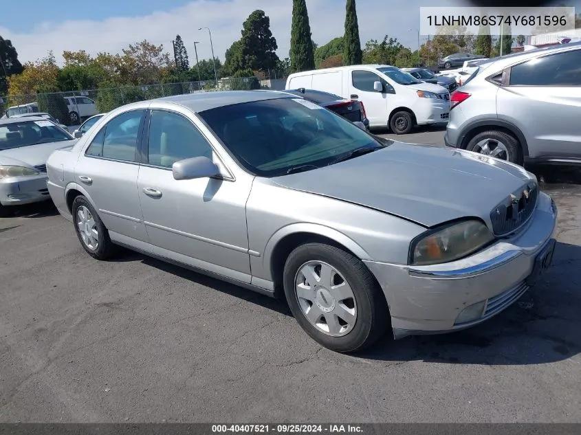 2004 Lincoln Ls V6 VIN: 1LNHM86S74Y681596 Lot: 40407521