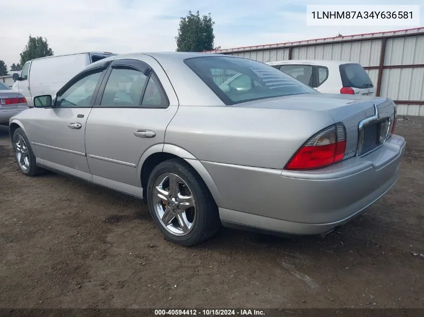 2004 Lincoln Ls V8 VIN: 1LNHM87A34Y636581 Lot: 40594412