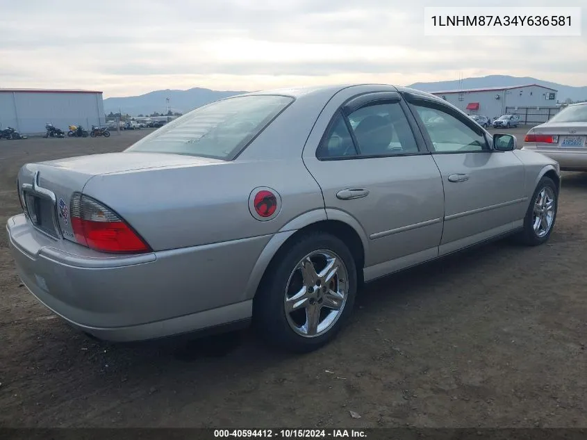 2004 Lincoln Ls V8 VIN: 1LNHM87A34Y636581 Lot: 40594412