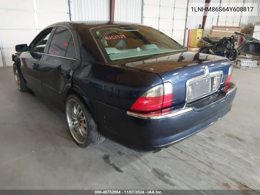 2004 Lincoln Ls V6 VIN: 1LNHM86S64Y608817 Lot: 40752954