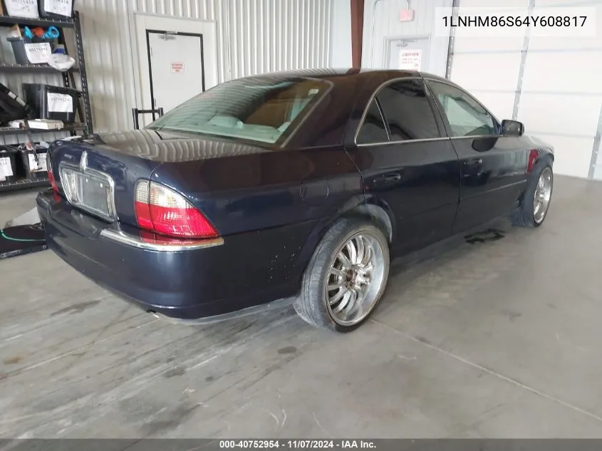 2004 Lincoln Ls V6 VIN: 1LNHM86S64Y608817 Lot: 40752954