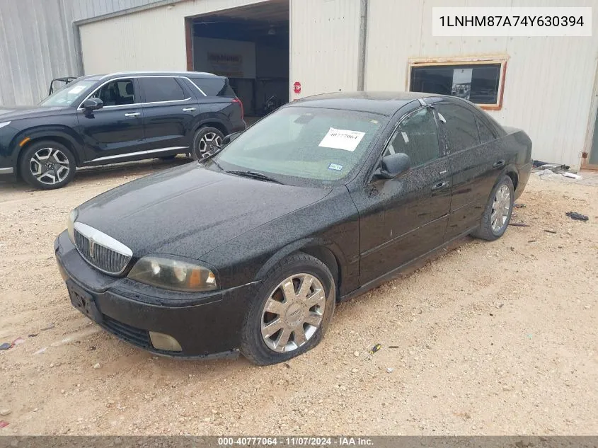 2004 Lincoln Ls V8/W/Sport Pkg VIN: 1LNHM87A74Y630394 Lot: 40777064