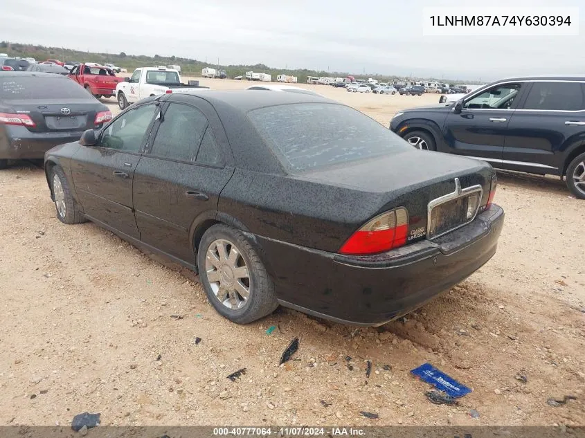 2004 Lincoln Ls V8/W/Sport Pkg VIN: 1LNHM87A74Y630394 Lot: 40777064