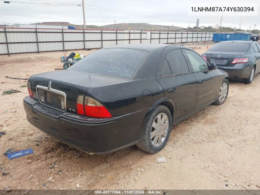 2004 Lincoln Ls V8/W/Sport Pkg VIN: 1LNHM87A74Y630394 Lot: 40777064