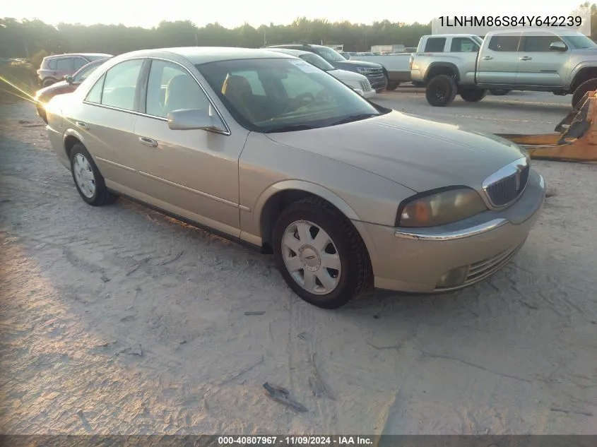 2004 Lincoln Ls V6/W/Luxury Pkg/W/Premium Pkg VIN: 1LNHM86S84Y642239 Lot: 40807967