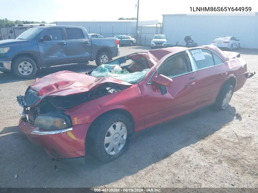 2005 Lincoln Ls V6 VIN: 1LNHM86S65Y644959 Lot: 40139280