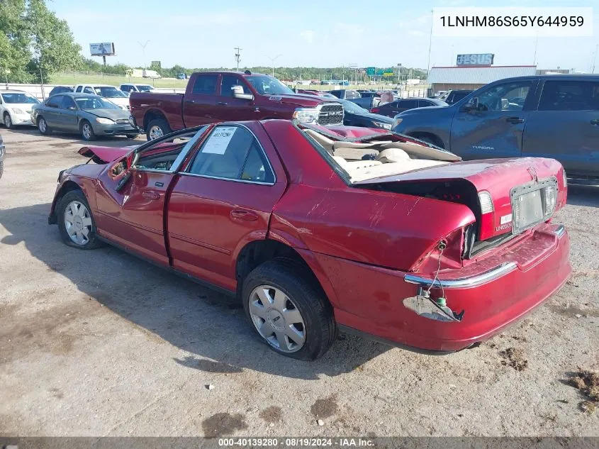 2005 Lincoln Ls V6 VIN: 1LNHM86S65Y644959 Lot: 40139280