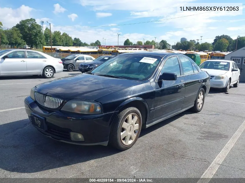 2005 Lincoln Ls V6 VIN: 1LNHM86SX5Y612063 Lot: 40259154