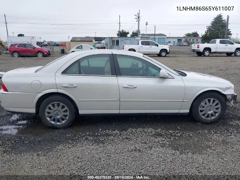 2005 Lincoln Ls V6 VIN: 1LNHM86S65Y611007 Lot: 40379230