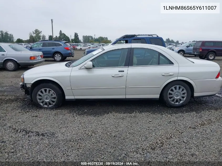 2005 Lincoln Ls V6 VIN: 1LNHM86S65Y611007 Lot: 40379230