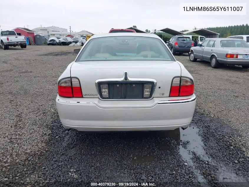 2005 Lincoln Ls V6 VIN: 1LNHM86S65Y611007 Lot: 40379230