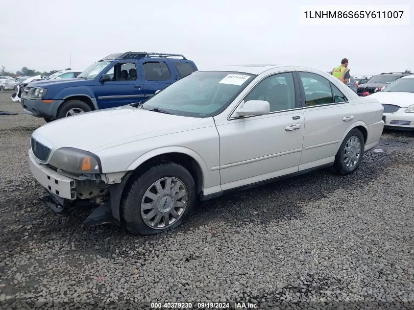 2005 Lincoln Ls V6 VIN: 1LNHM86S65Y611007 Lot: 40379230