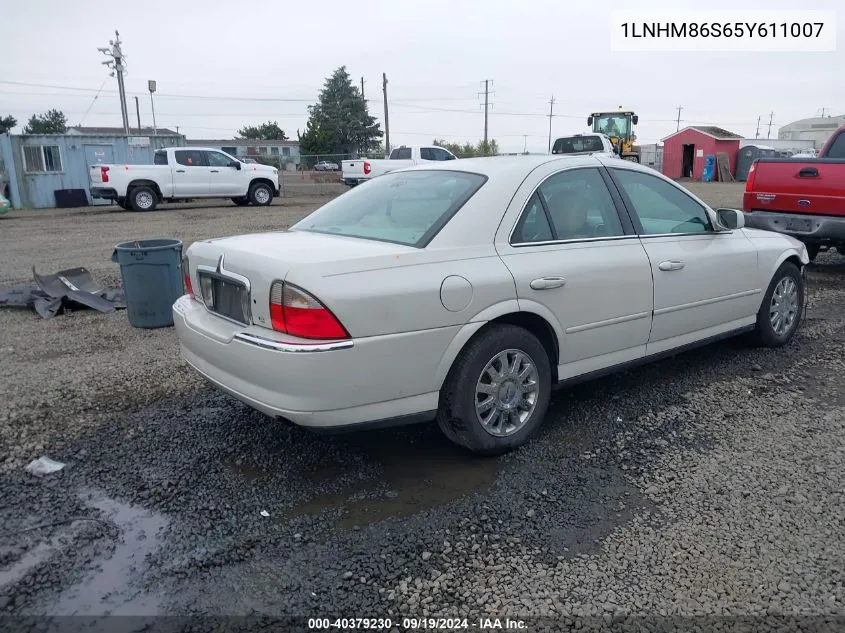 2005 Lincoln Ls V6 VIN: 1LNHM86S65Y611007 Lot: 40379230