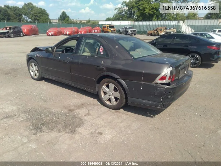 2006 Lincoln Ls V8 VIN: 1LNHM87A36Y616558 Lot: 39649026