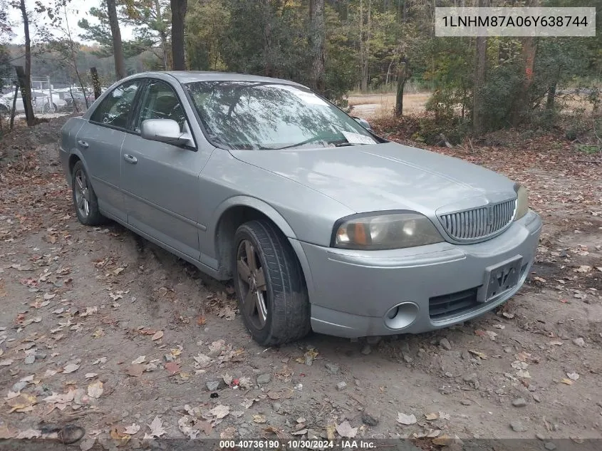 2006 Lincoln Ls V8 VIN: 1LNHM87A06Y638744 Lot: 40736190