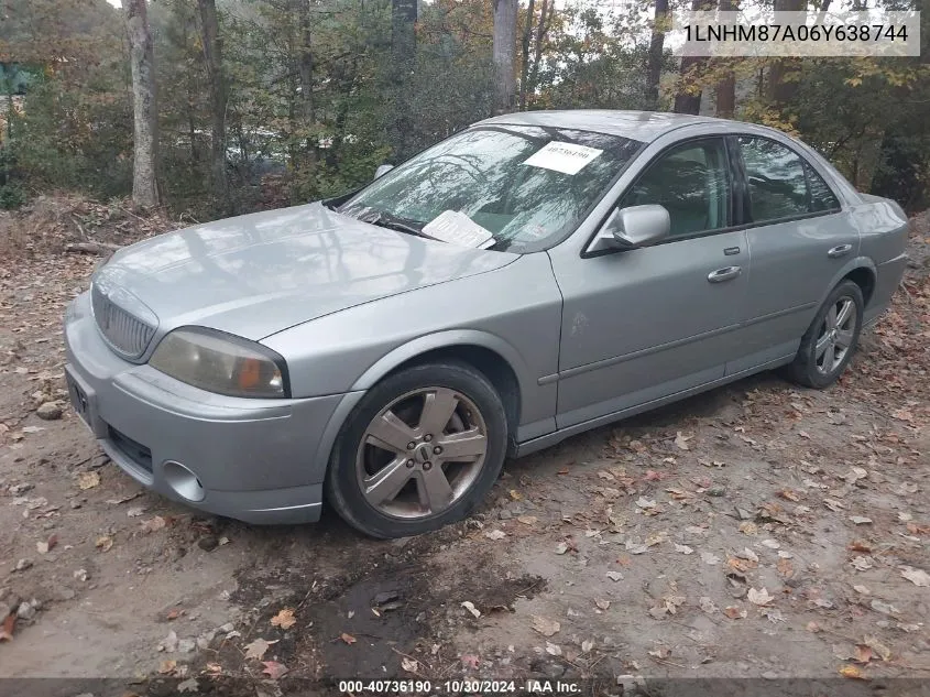 2006 Lincoln Ls V8 VIN: 1LNHM87A06Y638744 Lot: 40736190