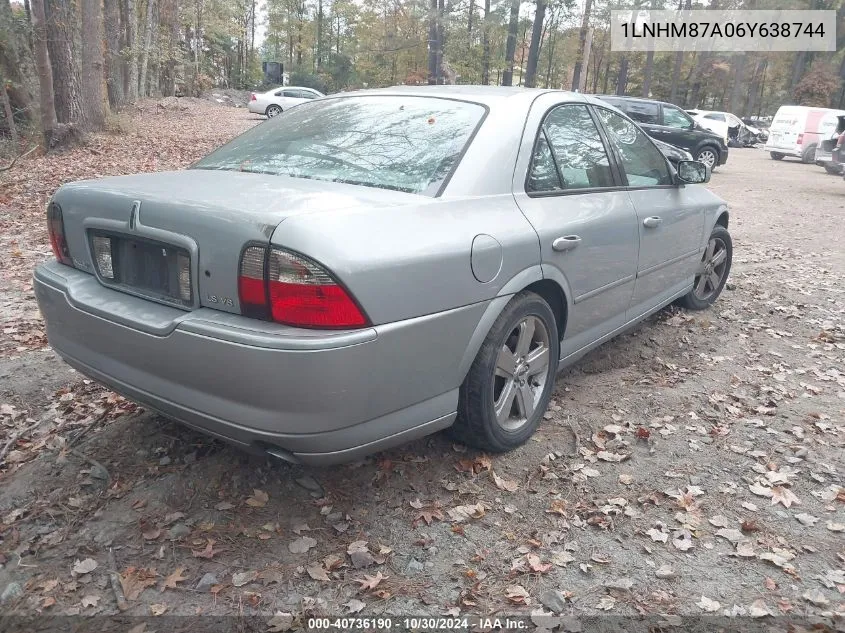 2006 Lincoln Ls V8 VIN: 1LNHM87A06Y638744 Lot: 40736190