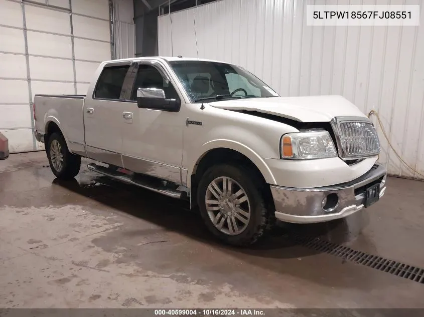 2007 Lincoln Mark Lt VIN: 5LTPW18567FJ08551 Lot: 40599004