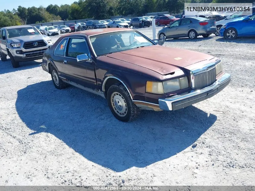 1LNBM93M3HY610354 1987 Lincoln Mark Vii Lsc