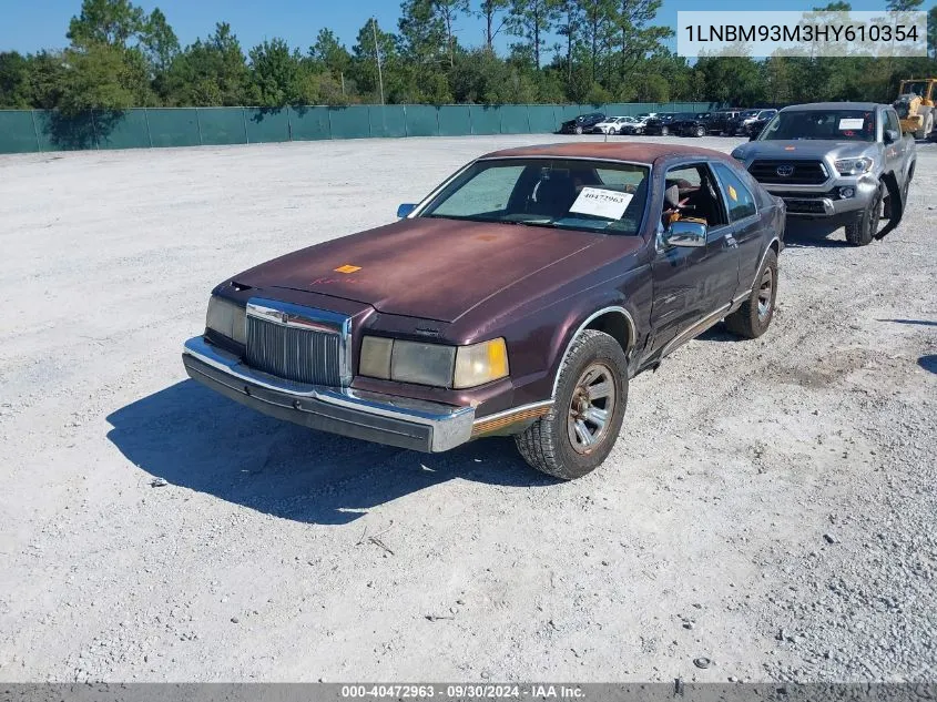 1987 Lincoln Mark Vii Lsc VIN: 1LNBM93M3HY610354 Lot: 40472963