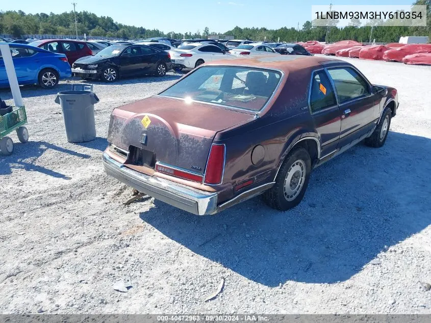 1LNBM93M3HY610354 1987 Lincoln Mark Vii Lsc