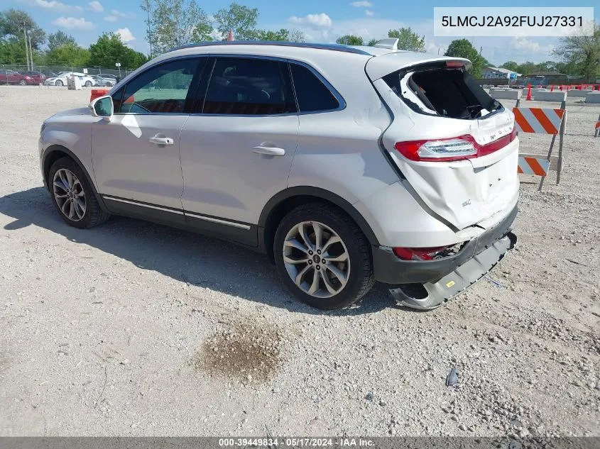 2015 Lincoln Mkc VIN: 5LMCJ2A92FUJ27331 Lot: 39449834