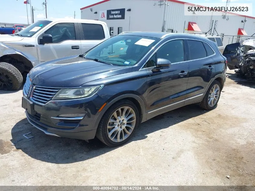 2015 Lincoln Mkc VIN: 5LMCJ1A93FUJ26523 Lot: 40094702