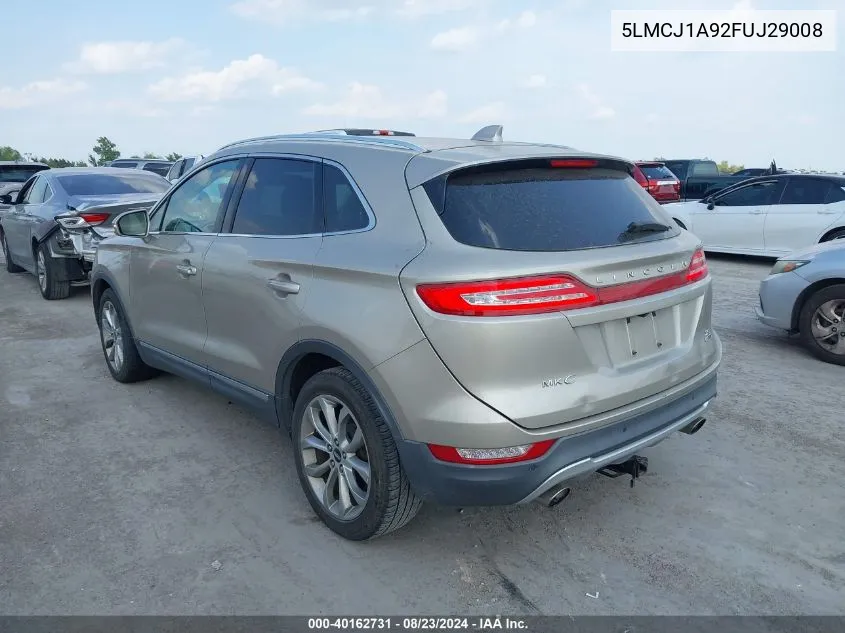 2015 Lincoln Mkc VIN: 5LMCJ1A92FUJ29008 Lot: 40162731