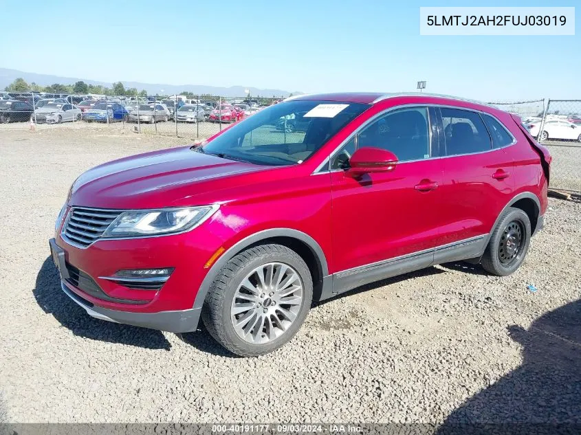 2015 Lincoln Mkc VIN: 5LMTJ2AH2FUJ03019 Lot: 40191177