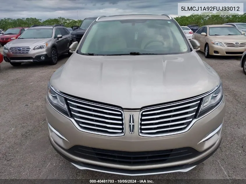 2015 Lincoln Mkc VIN: 5LMCJ1A92FUJ33012 Lot: 40481703