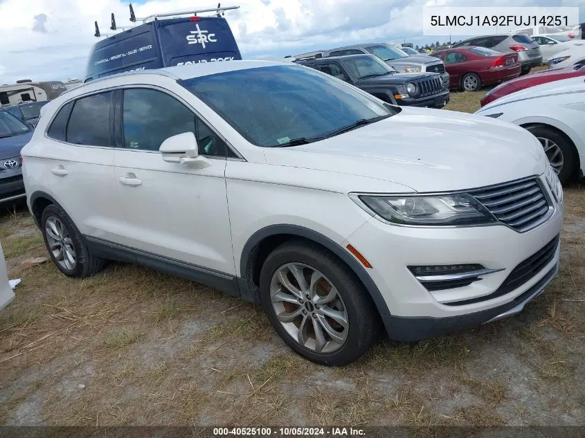 2015 Lincoln Mkc VIN: 5LMCJ1A92FUJ14251 Lot: 40525100