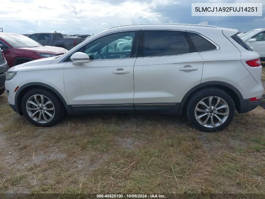 2015 Lincoln Mkc VIN: 5LMCJ1A92FUJ14251 Lot: 40525100