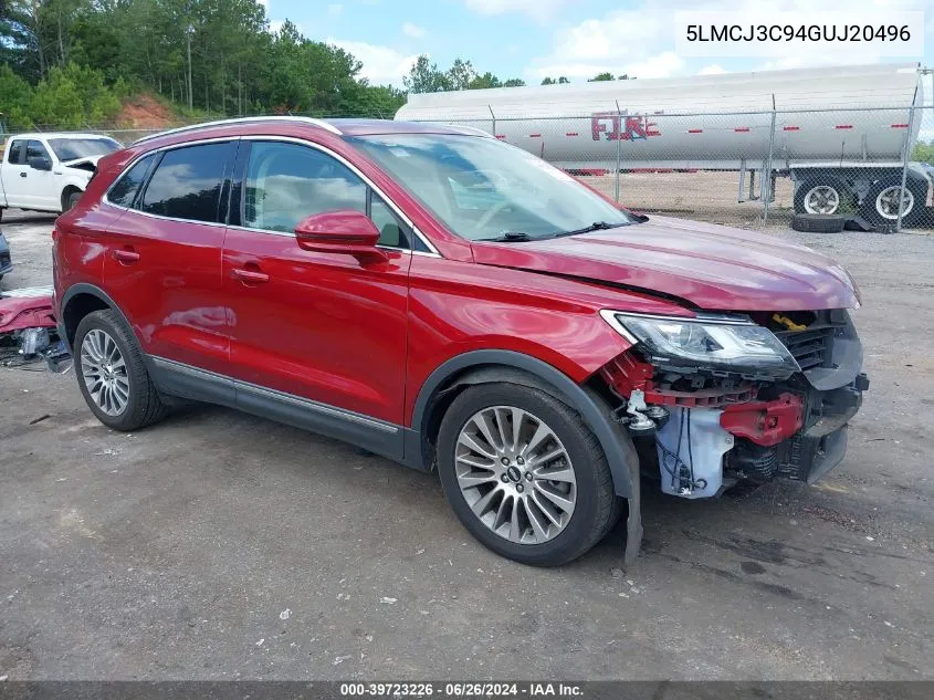 5LMCJ3C94GUJ20496 2016 Lincoln Mkc Reserve