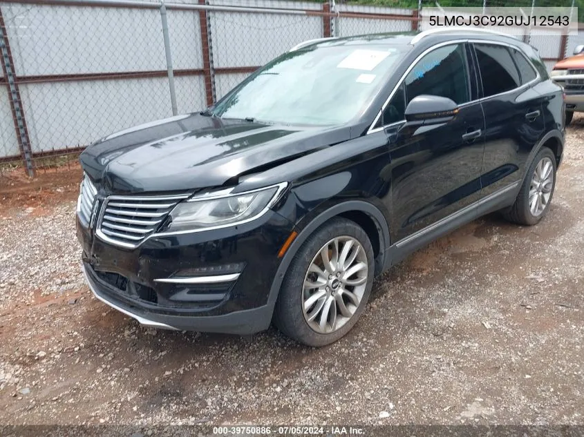 2016 Lincoln Mkc Reserve VIN: 5LMCJ3C92GUJ12543 Lot: 39750886