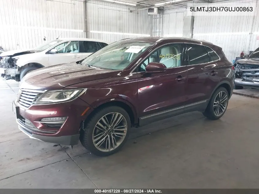 2016 Lincoln Mkc Reserve VIN: 5LMTJ3DH7GUJ00863 Lot: 40157228