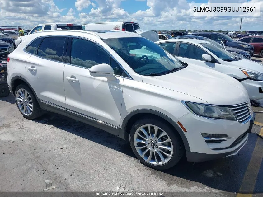 2016 Lincoln Mkc Reserve VIN: 5LMCJ3C99GUJ12961 Lot: 40232415