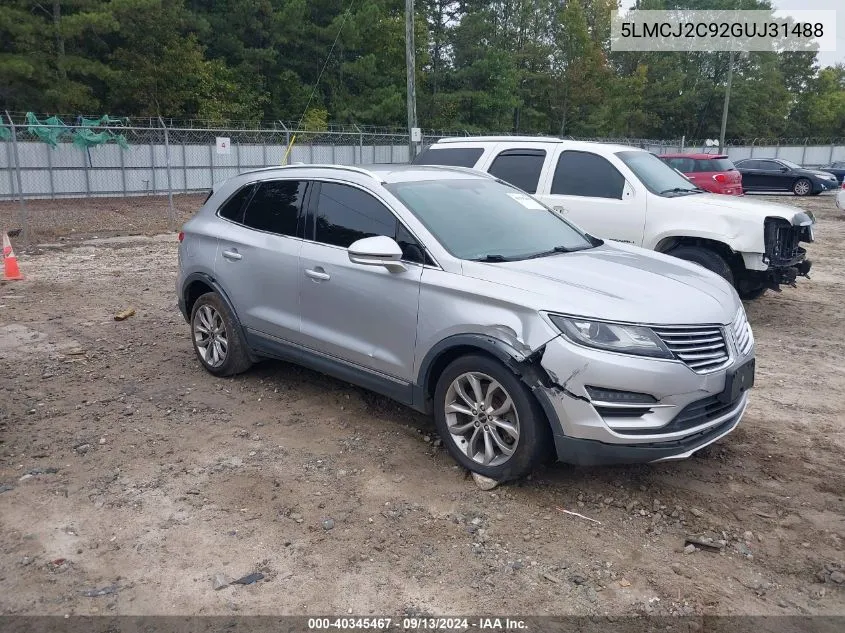 2016 Lincoln Mkc Select VIN: 5LMCJ2C92GUJ31488 Lot: 40345467