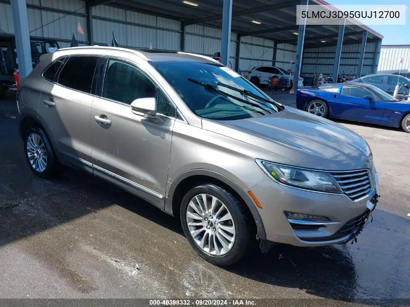 2016 Lincoln Mkc Reserve VIN: 5LMCJ3D95GUJ12700 Lot: 40398332