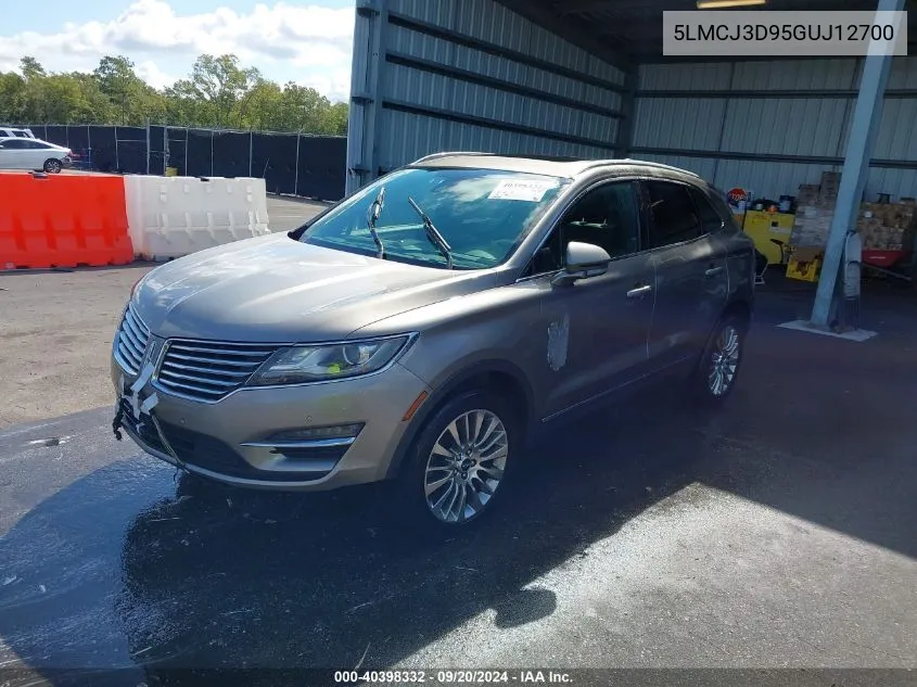 2016 Lincoln Mkc Reserve VIN: 5LMCJ3D95GUJ12700 Lot: 40398332