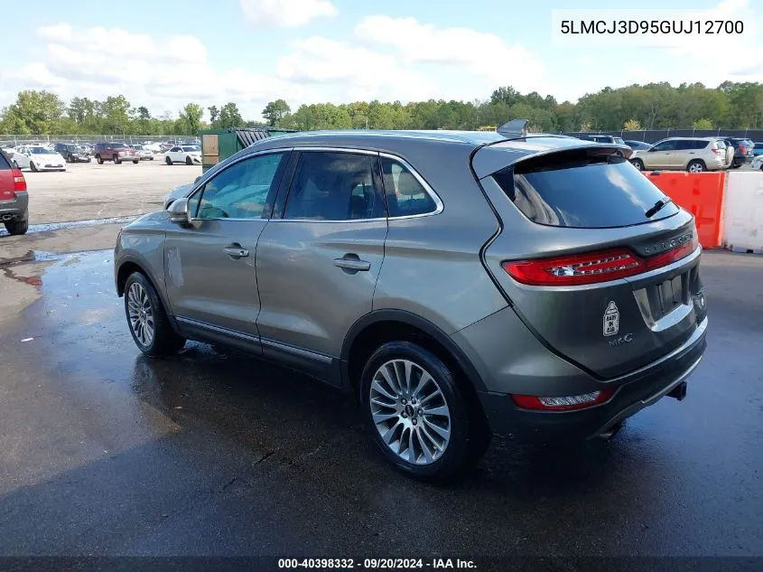 5LMCJ3D95GUJ12700 2016 Lincoln Mkc Reserve