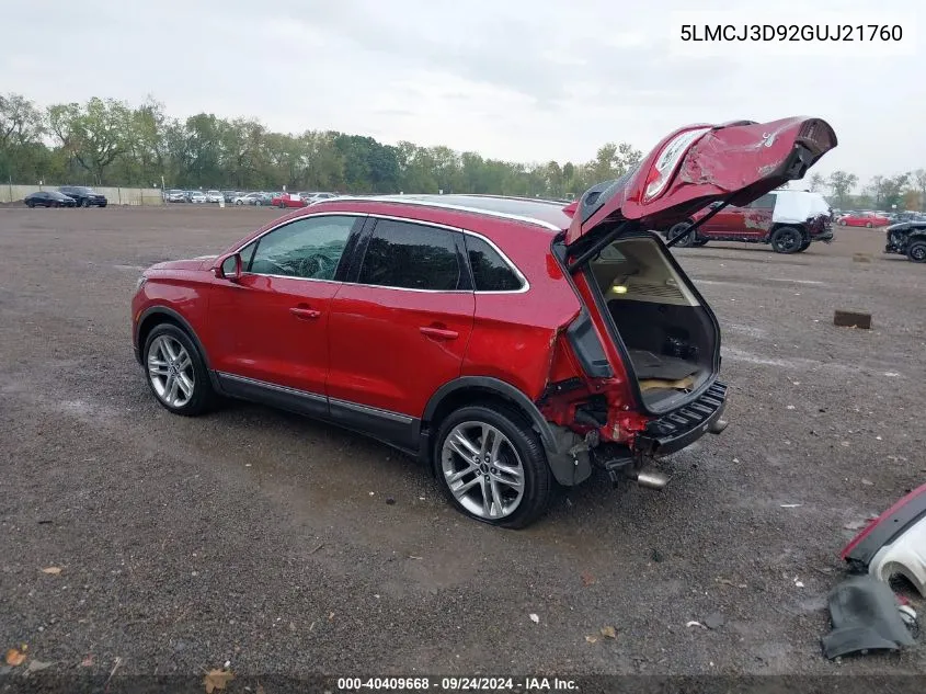 5LMCJ3D92GUJ21760 2016 Lincoln Mkc Reserve